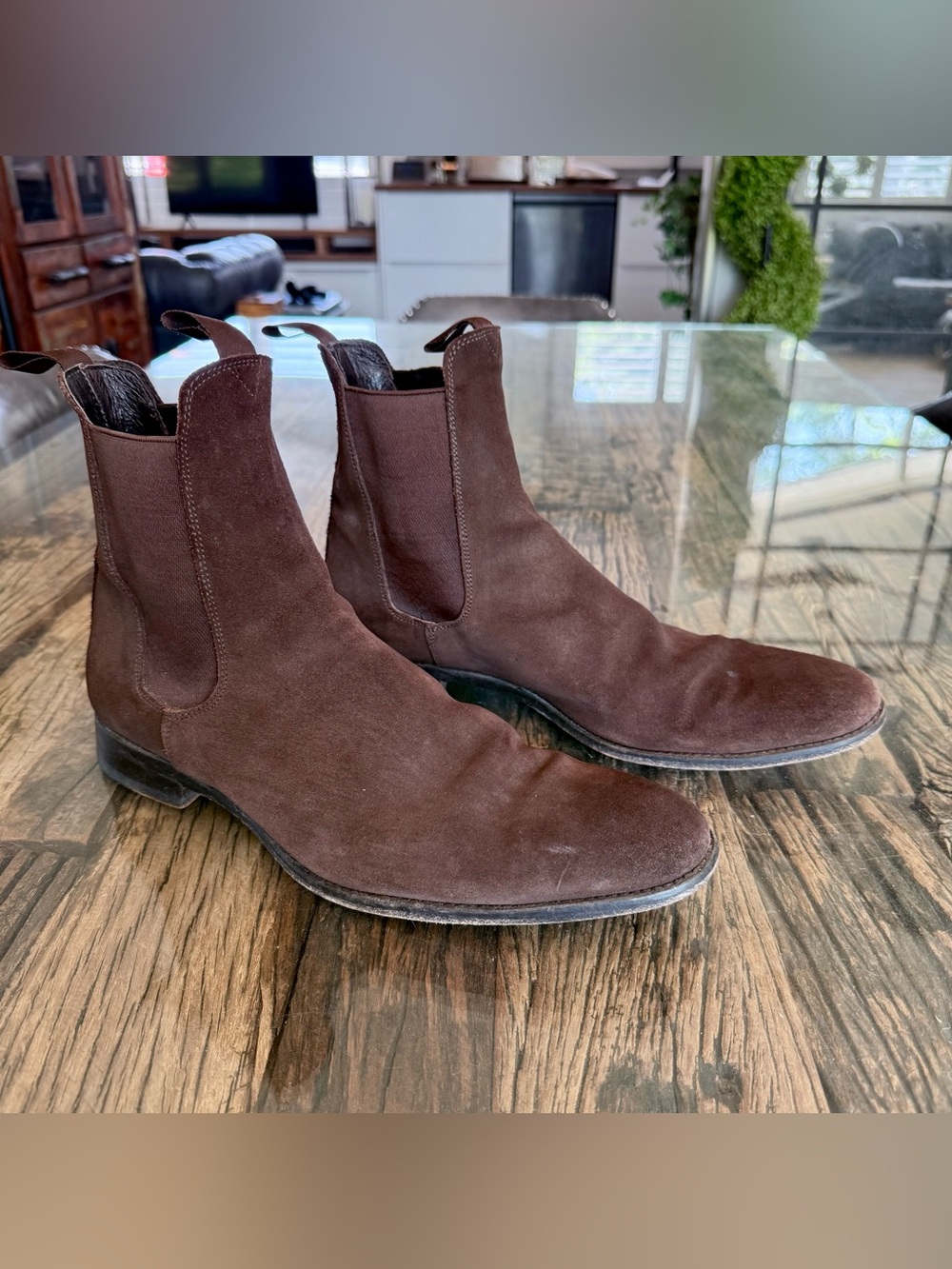 Baxton Brown Suede Chelsea Boots - Men’s Size 10